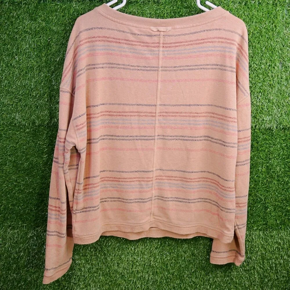 prAna Cozy Up Suncation Hemp Striped Top Canvas Multi - Women's Size M
